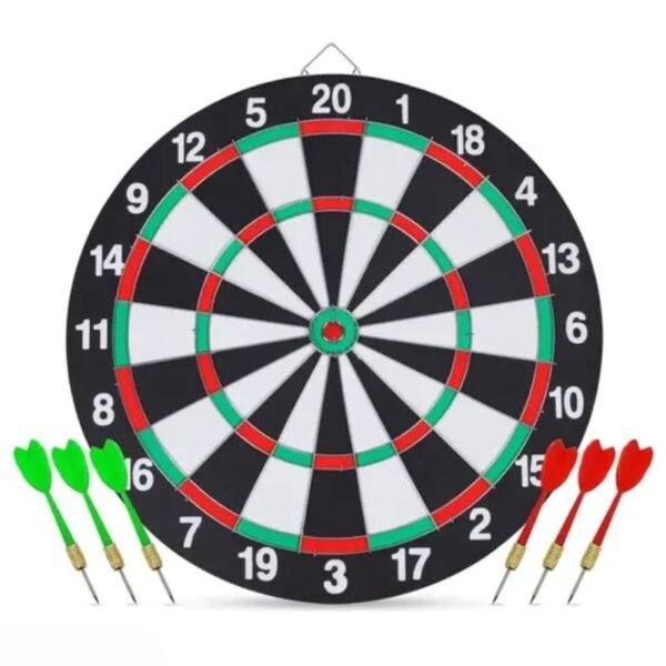 SKYFUN Double-Sided Dartboard Set with Steel Darts