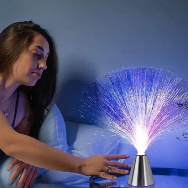 LED fiber optic nightlight – bedside desk view