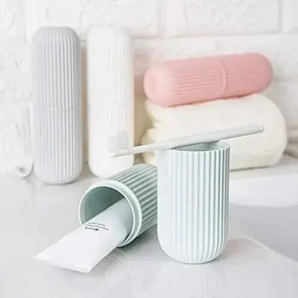 travel toothbrush case bathroom counter view