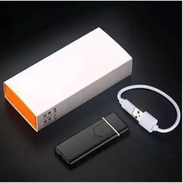USB touch lighter – accessories with cable and box view