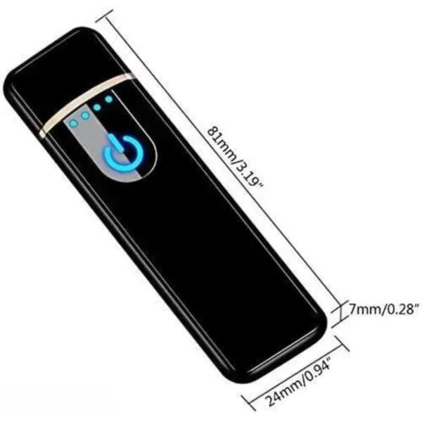 USB touch lighter – dimensions view